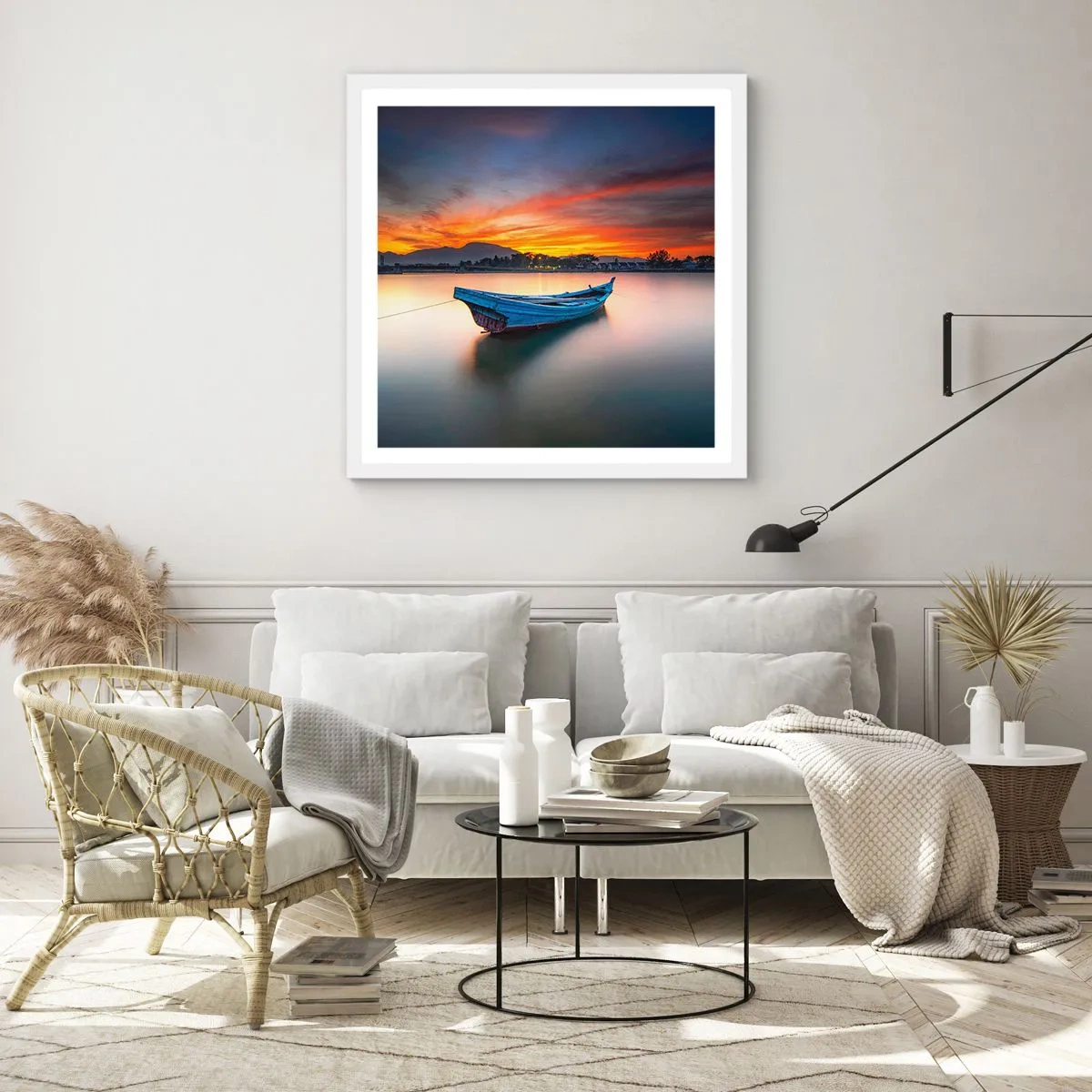 Plakát v bílém rámu - Blíží se dobrá noc - 40x40 cm
