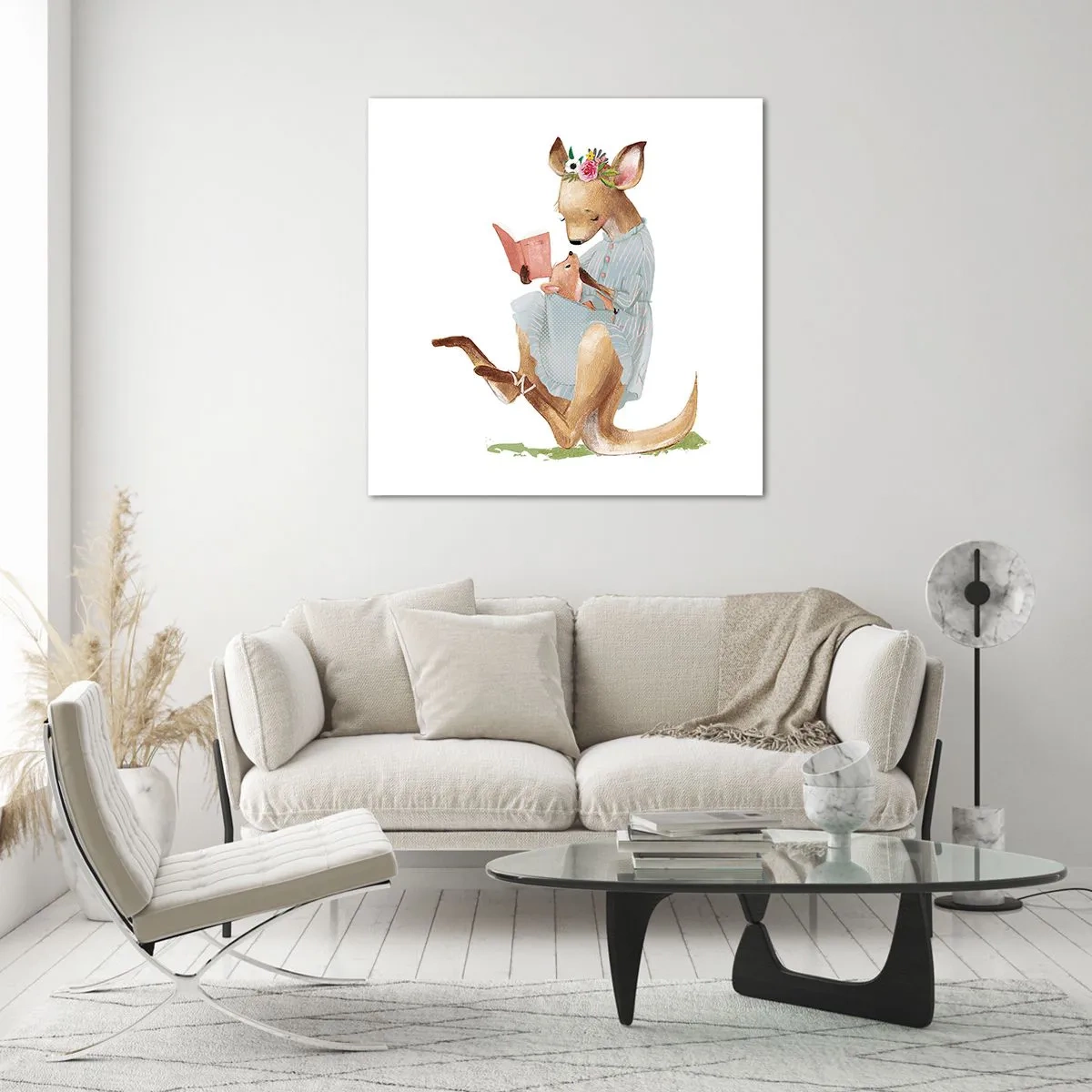 Obraz na skle - Přečti mi, mami - 50x50 cm