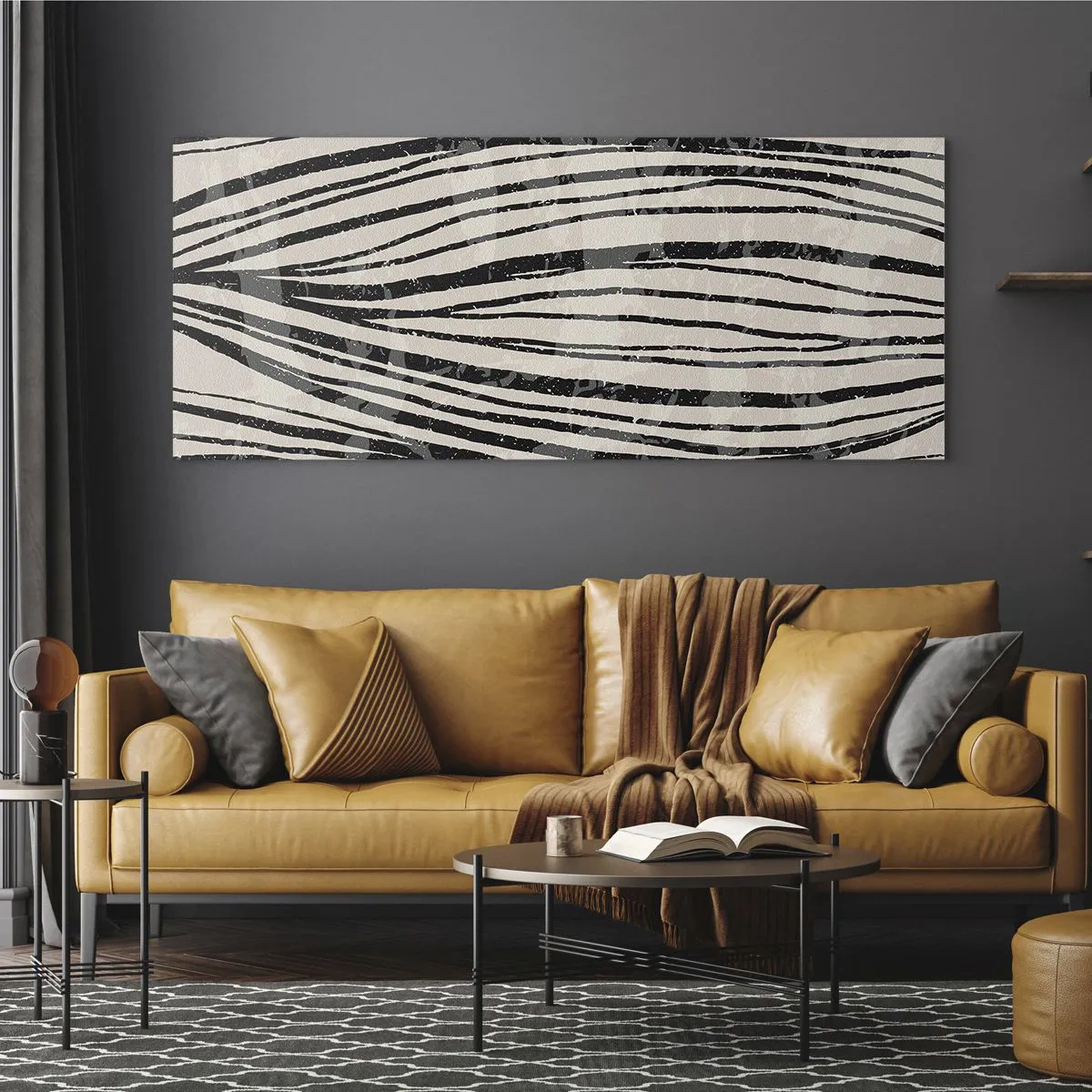 Obraz na skle - Močál s liniemi - 100x40 cm