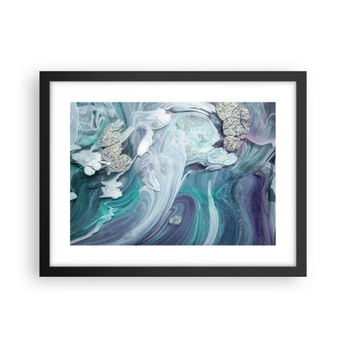 Plakát v černém rámu - Proudy modré - 40x30 cm