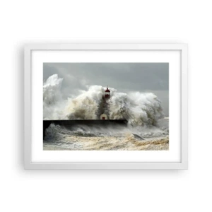 Plakát v bílém rámu - Hněv oceánu - 40x30 cm
