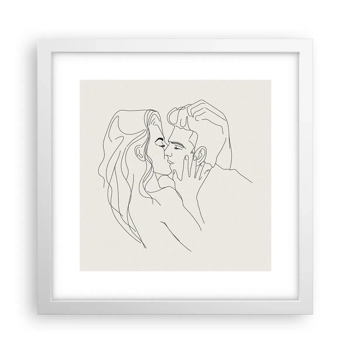 Plakát v bílém rámu - Zamotaní citem - 30x30 cm