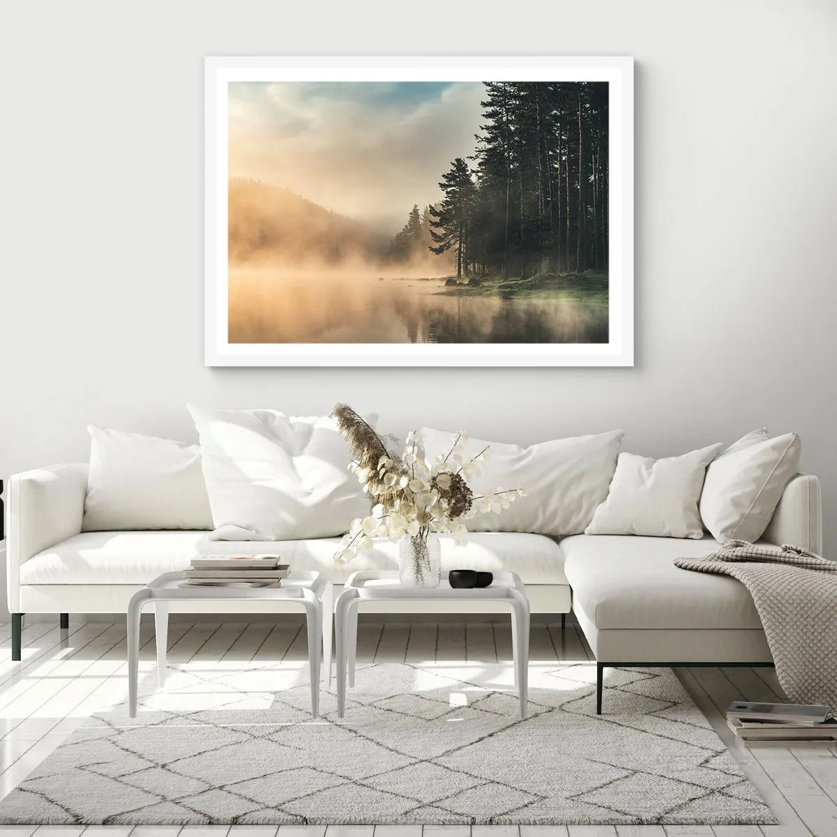 Plakát v bílém rámu - Zrození dne - 70x50 cm