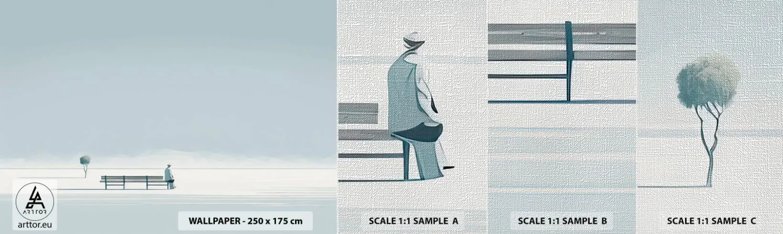 Vzor Fototapety Premium Canvas - Ano, čekám. - Minimalistický, Osamělý, Muž - 100x30 cm