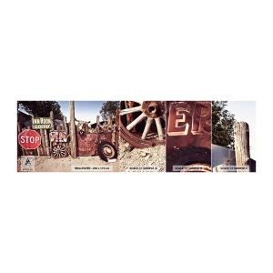 Vzor Fototapety Samolepicí Deluxe Sticker - A čas se zastavil - Dopravní značka, Cesta 66, USA - 100x30 cm