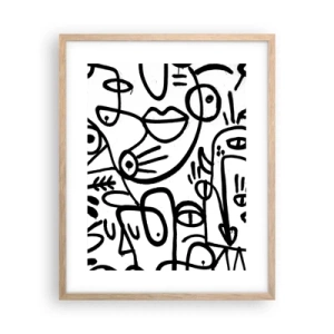Plakát v rámu světlý dub - Tváře a přeludy - 40x50 cm
