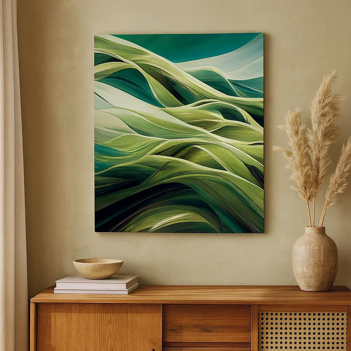 Obraz na plátně - Abstraktní hra na zelenou - 30x30 cm