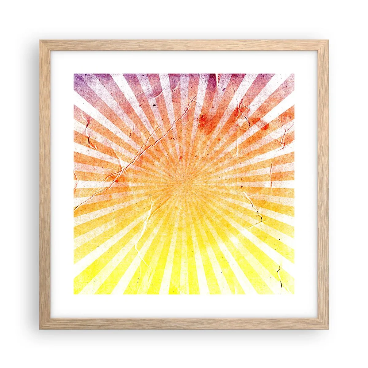 Plakát v rámu světlý dub - Východy a západy - 40x40 cm