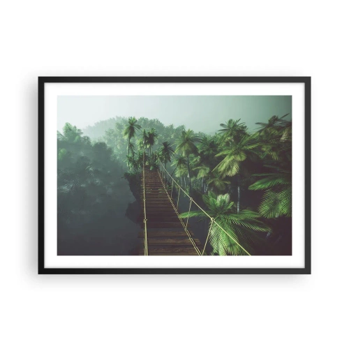 Plakát v černém rámu - U vodopádu zeleně - 70x50 cm