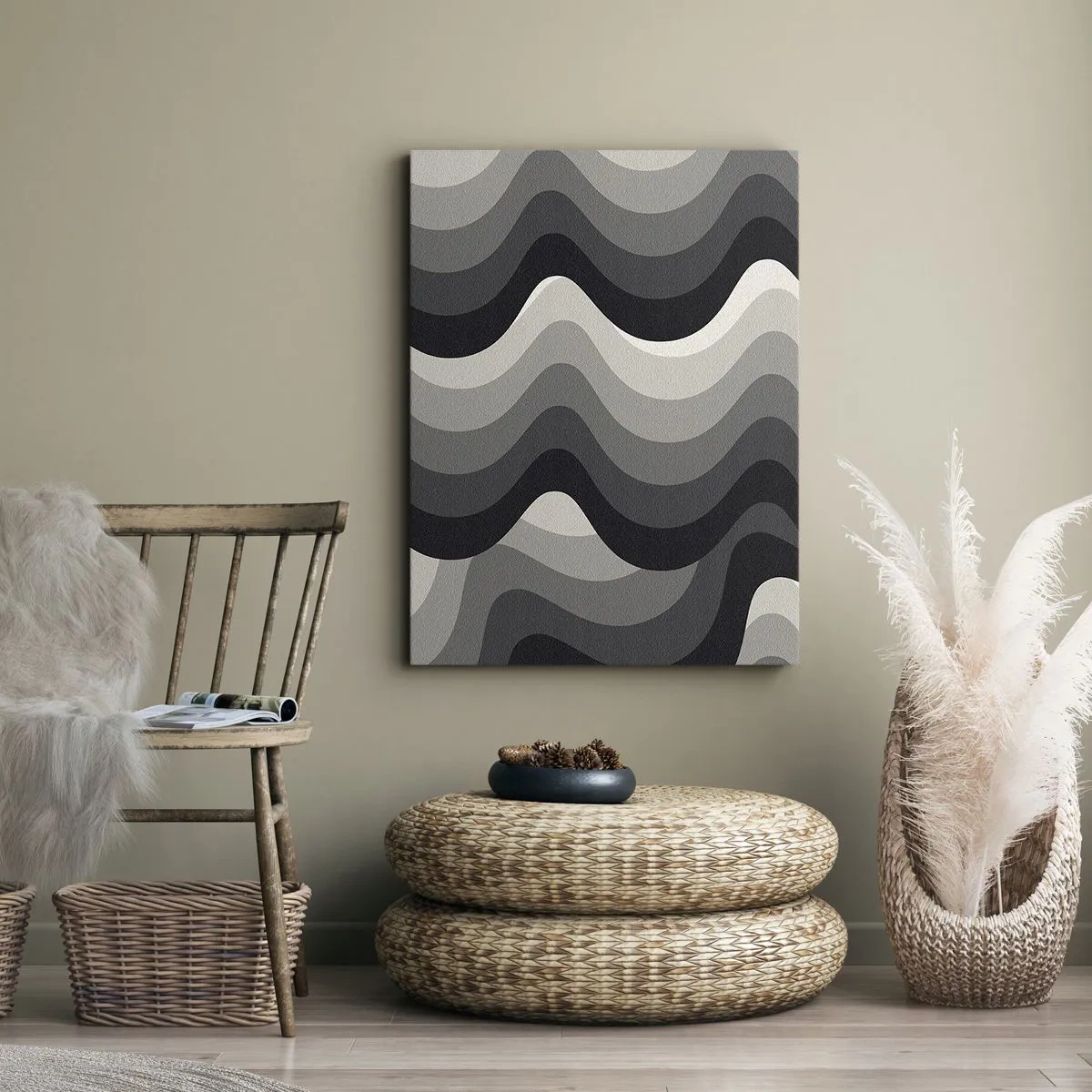 Obraz na plátně - Vlna za vlnou - 55x100 cm