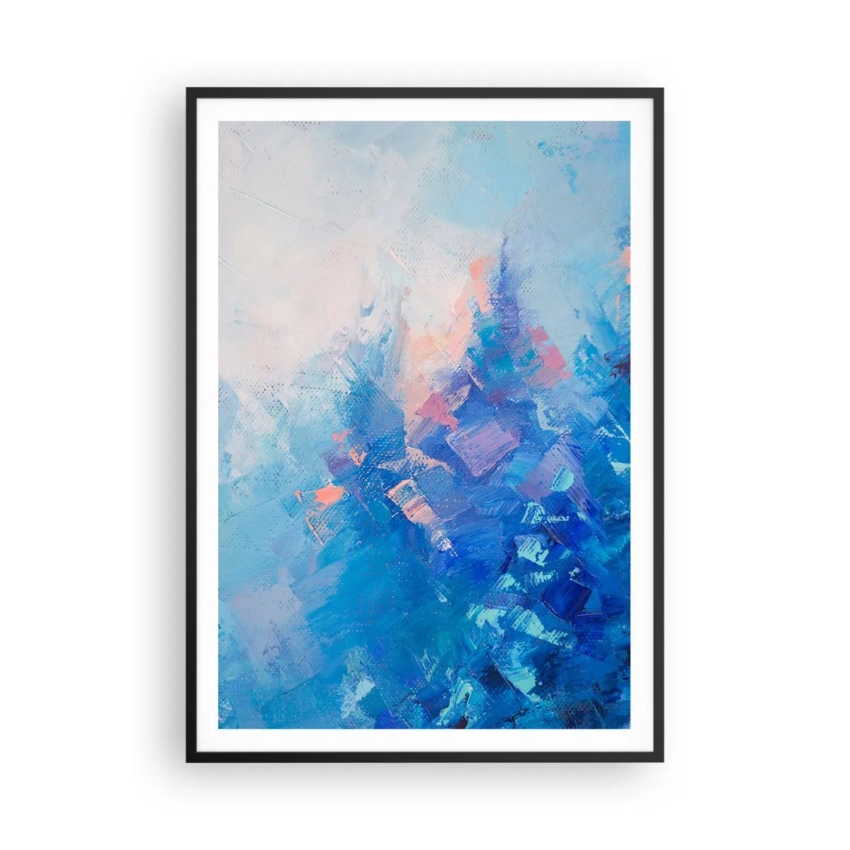 Plakát v černém rámu - Zimní abstrakce - 70x100 cm