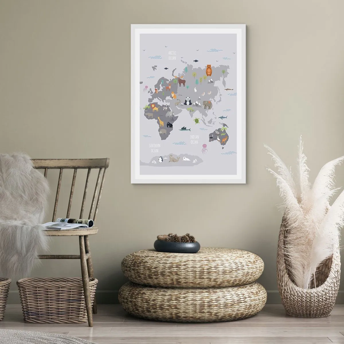 Plakát v bílém rámu - Řekni mi, odkud jsi… - 70x100 cm