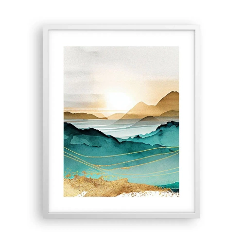 Plakát v bílém rámu - Na pokraji abstrakce – krajina - 40x50 cm
