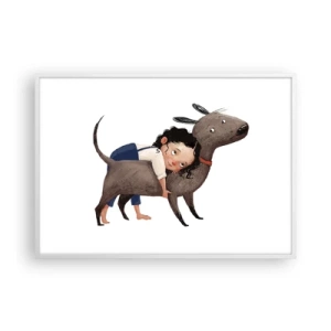 Plakát v bílém rámu - Nejlepší přátelé - 100x70 cm