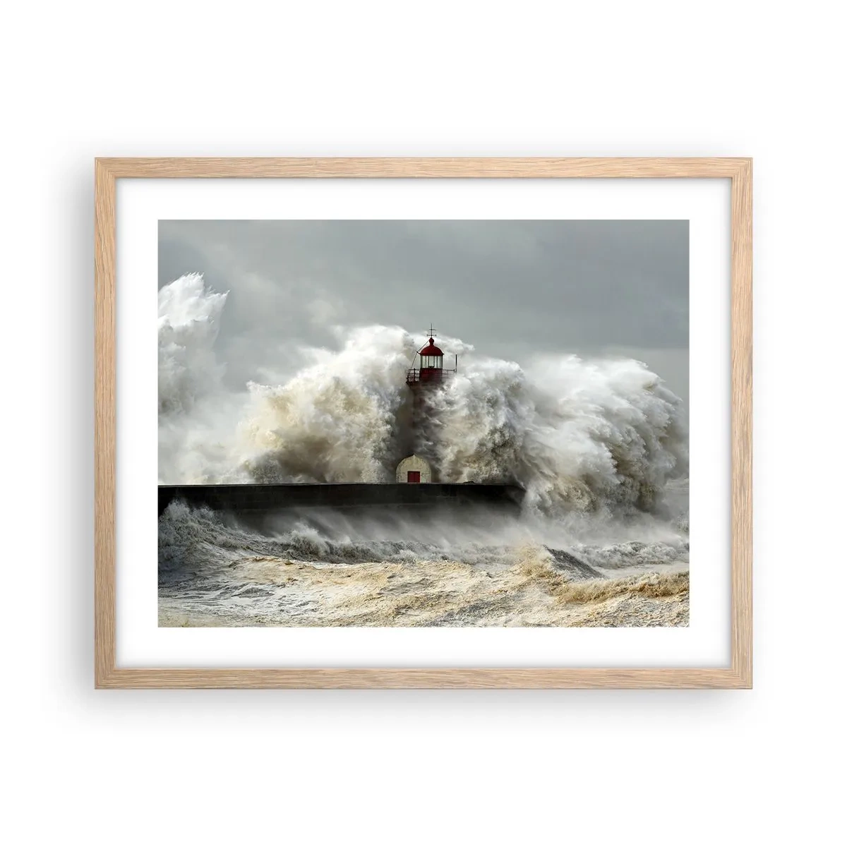 Plakát v rámu světlý dub - Hněv oceánu - 50x40 cm
