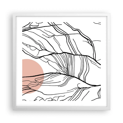 Plakát v bílém rámu - V síti větviček - 50x50 cm