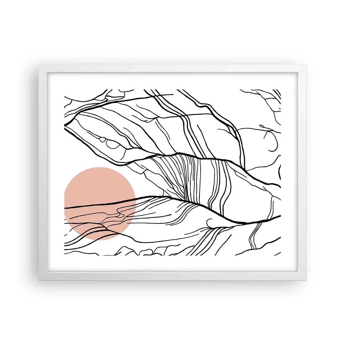 Plakát v bílém rámu - V síti větviček - 50x40 cm
