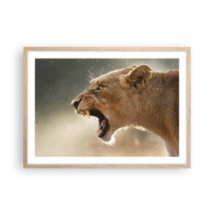 Plakát v rámu světlý dub - Snaž se neposlouchat - 70x50 cm