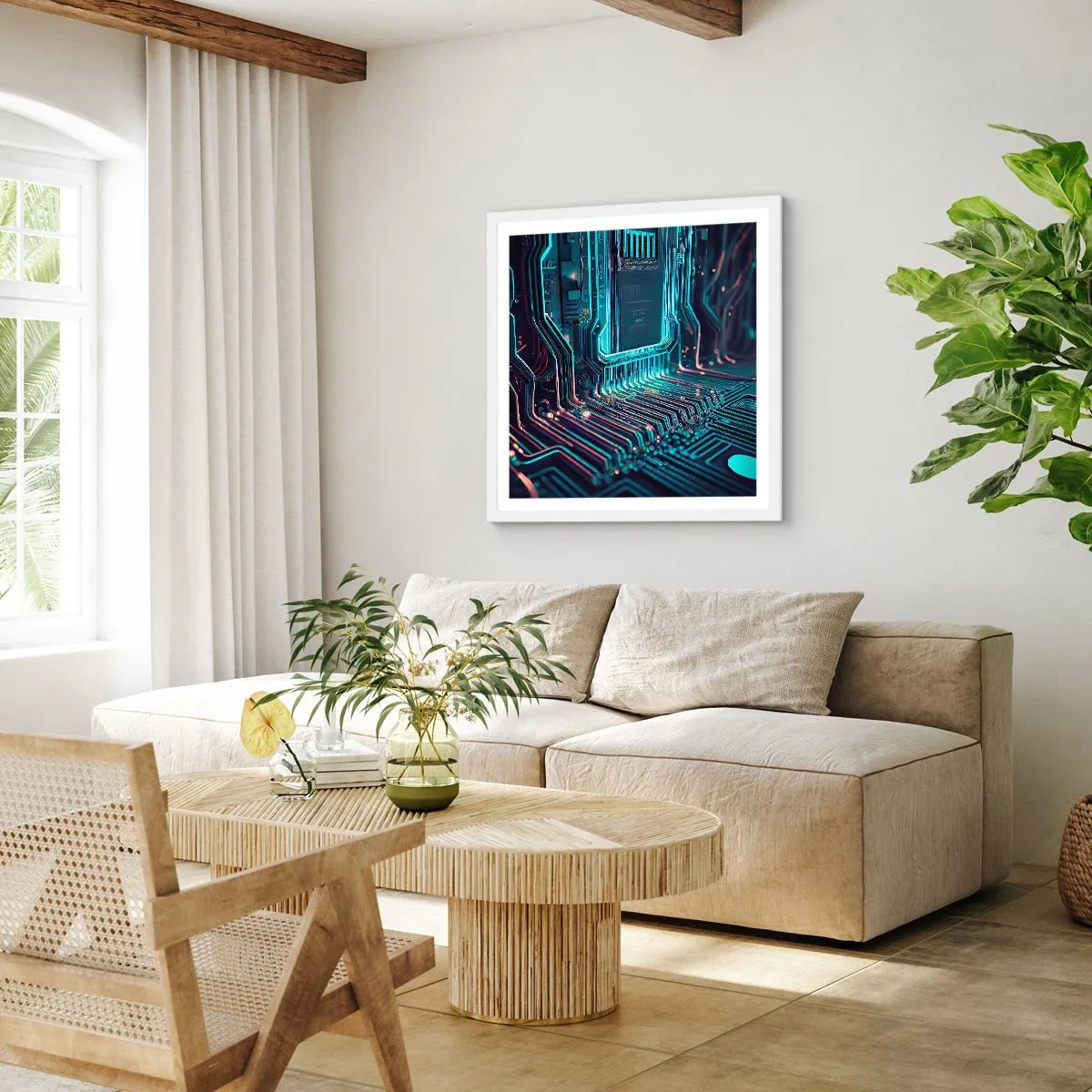 Plakát v bílém rámu - Jen tak přemýšlím… - 40x40 cm