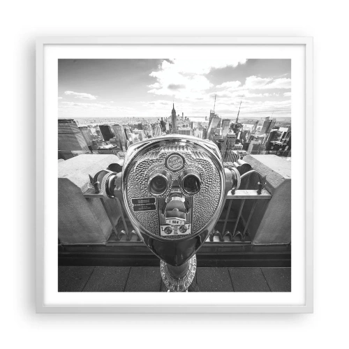 Plakát v bílém rámu - Město nad městy - 60x60 cm