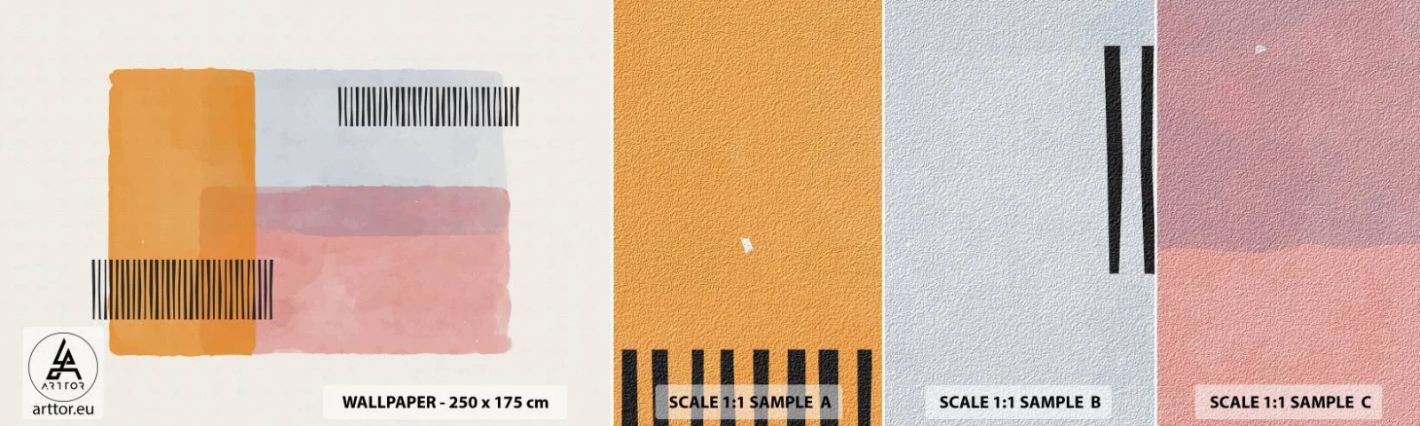 Vzor Fototapety Samolepicí Deluxe Sticker - Z rohu do rohu - Abstrakce, Kus, Minimalismus - 100x30 cm