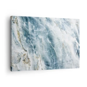 Obraz na plátně - Mramorová textura v odstínech modré a bílé - 70x50cm - Ledový svět - Moderní nástěnná dekorace do obývacího pokoje a ložnice ARTTOR
