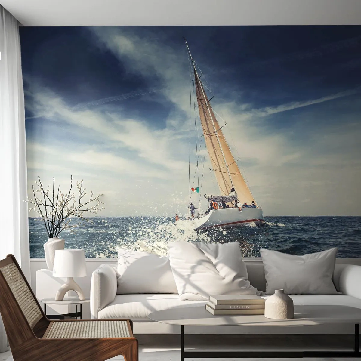 Fototapeta Samolepicí Deluxe Sticker - Nás nedohoní! - Plachetnice, Oceán, Plachetnice - 250x175 cm
