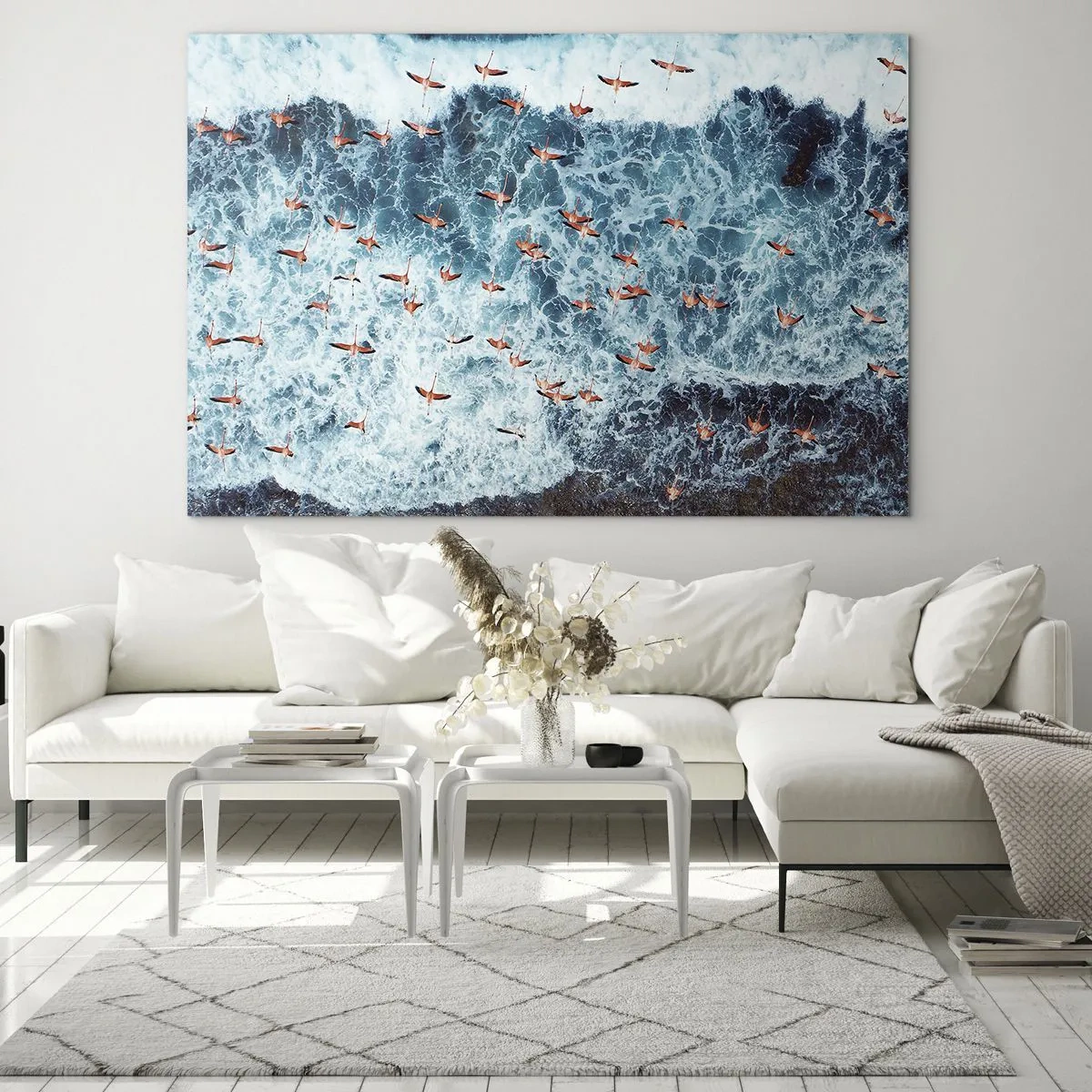 Obraz na skle - Přímořský průvod - 120x80 cm