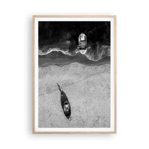 Plakát v rámu světlý dub - Ještě na břehu… - 70x100 cm