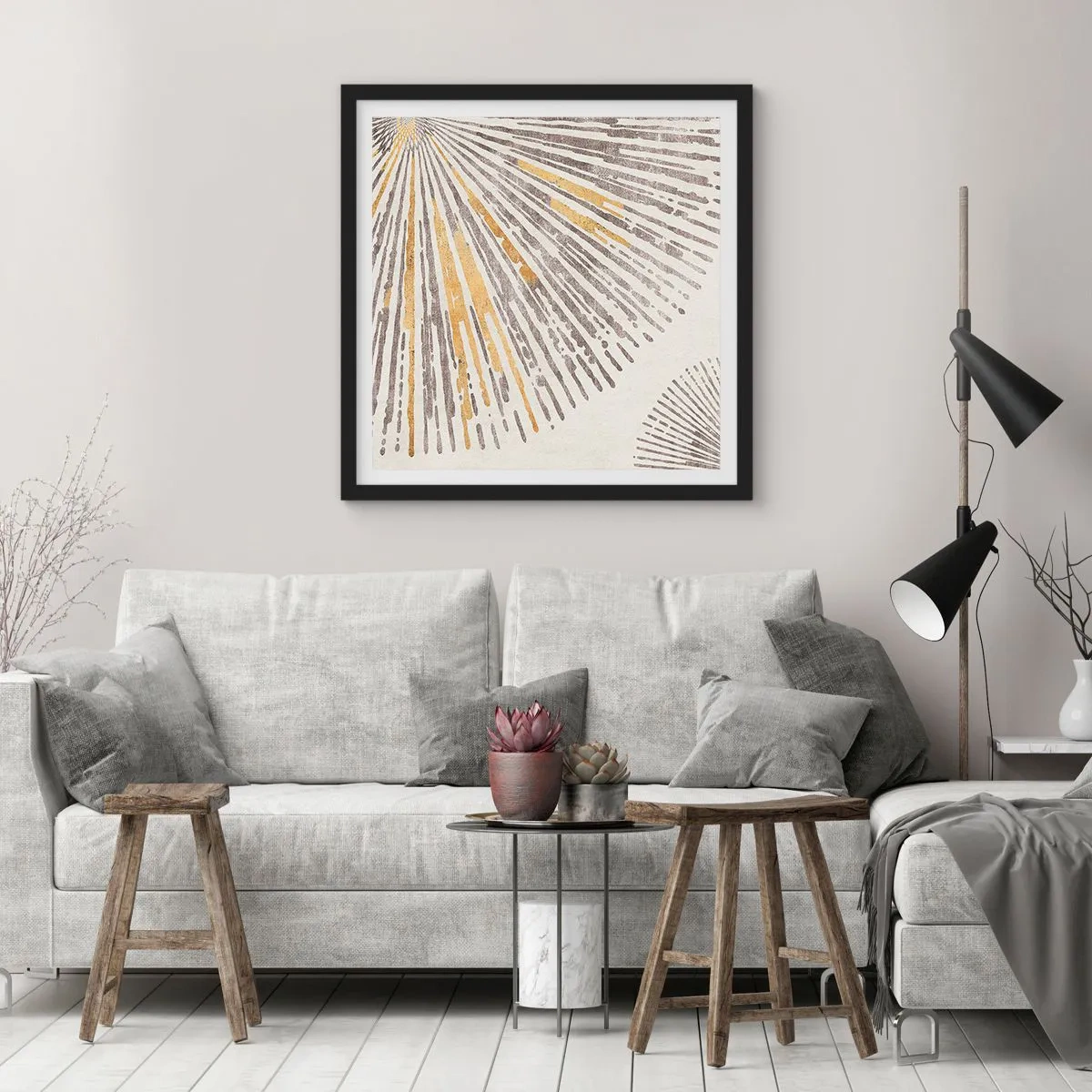 Plakát v černém rámu - Krása paprsku - 60x60 cm