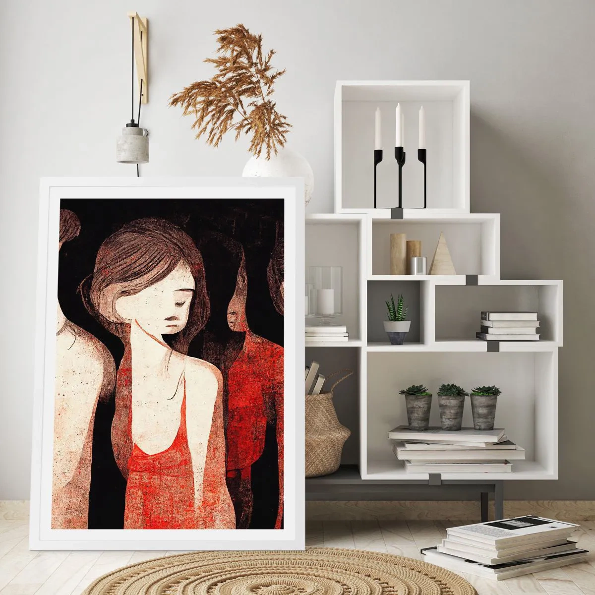 Plakát v bílém rámu - Madony z temnoty - 70x100 cm