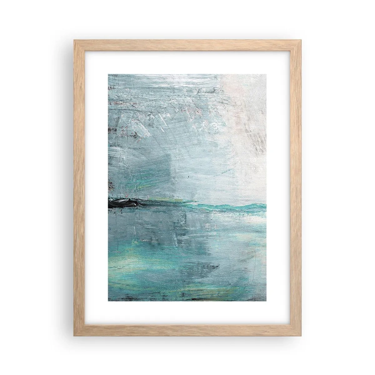 Plakát v rámu světlý dub - Horizontálně v modři - 30x40 cm