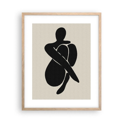 Plakát v rámu světlý dub - Ve vlastním objetí - 40x50 cm
