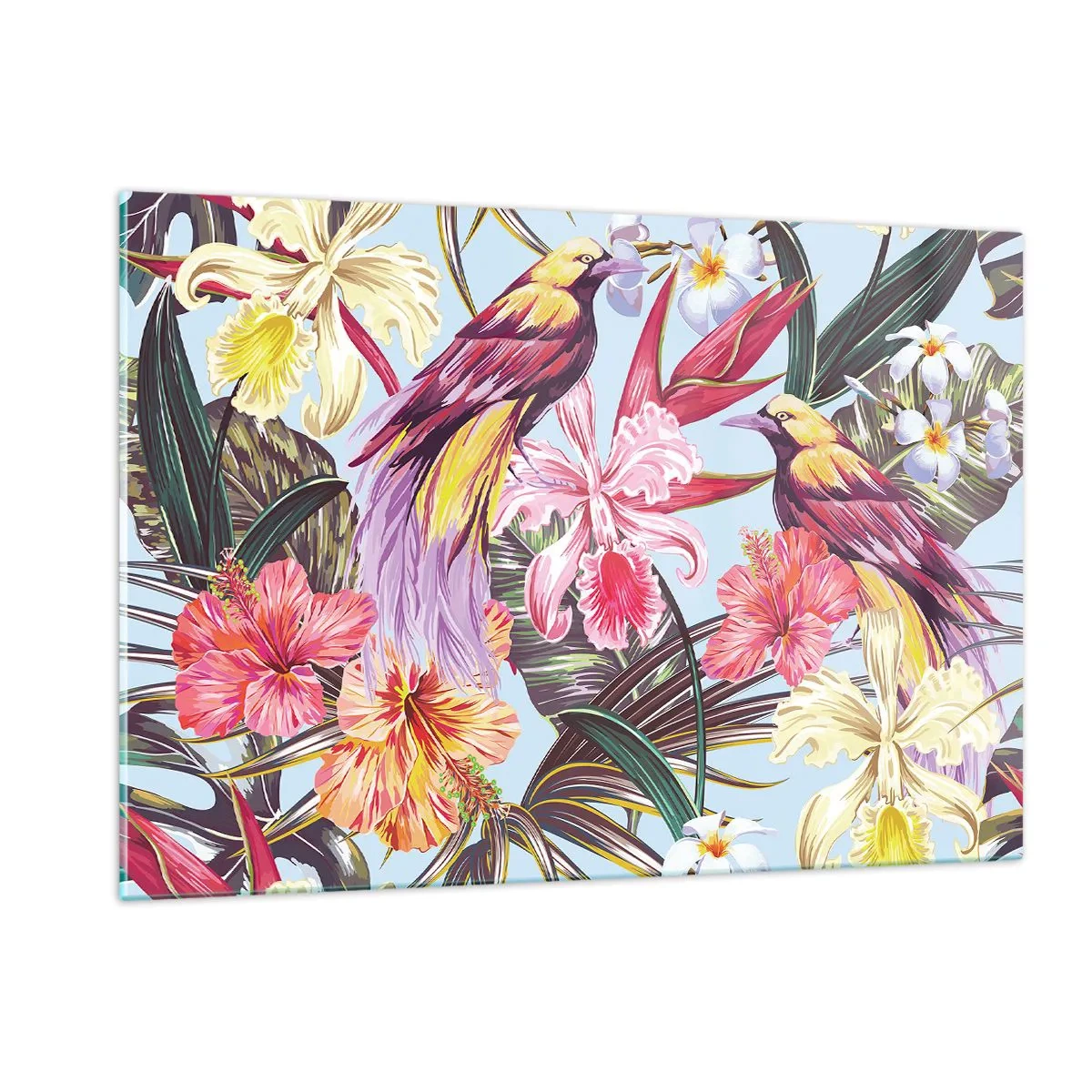 Obraz na skle - Plátky a pírka - 120x80 cm