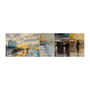 Vzor Fototapety Premium Sand - Život na pobřeží - Krajina, Kus, Západ slunce - 100x30 cm