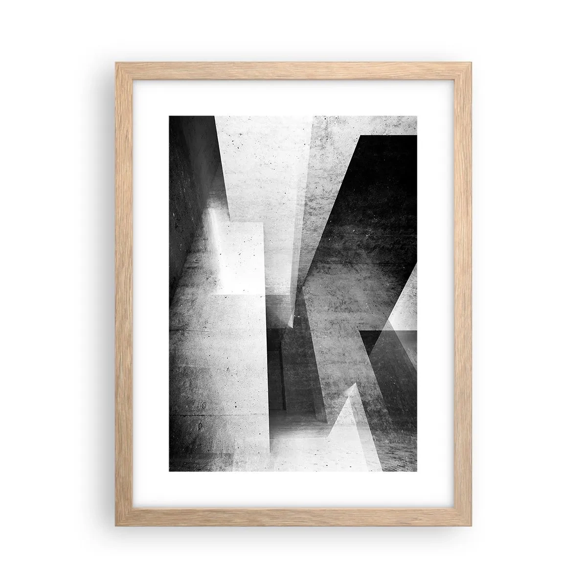 Plakát v rámu světlý dub - Struktura prostoru - 30x40 cm
