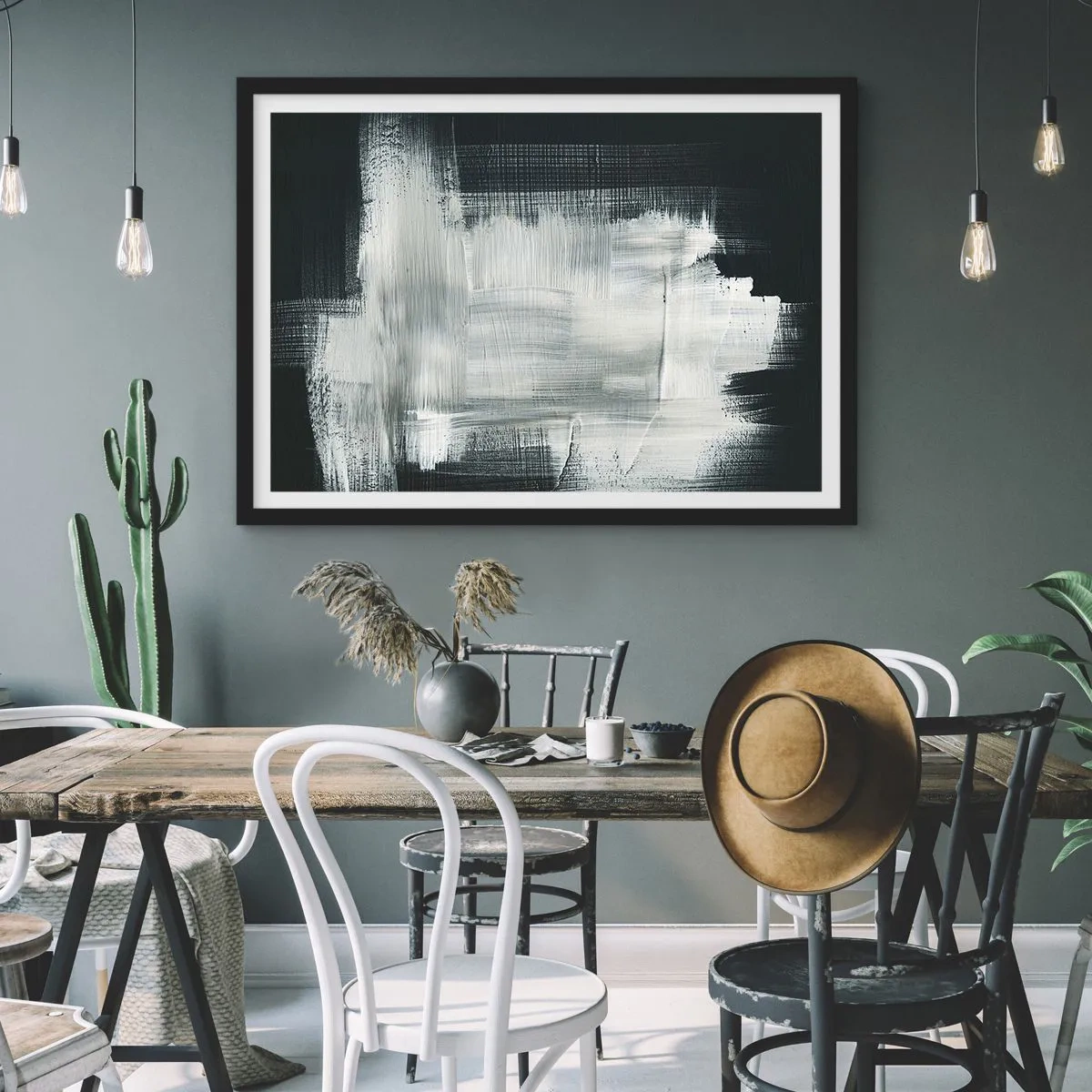 Plakát v černém rámu - Utkané svisle a vodorovně - 70x50 cm