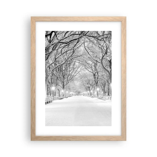 Plakát v rámu světlý dub - Čtyři roční období – zima - 30x40 cm