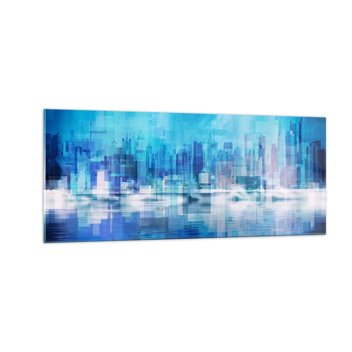 Obraz na skle - Utopené v modři - 100x40 cm