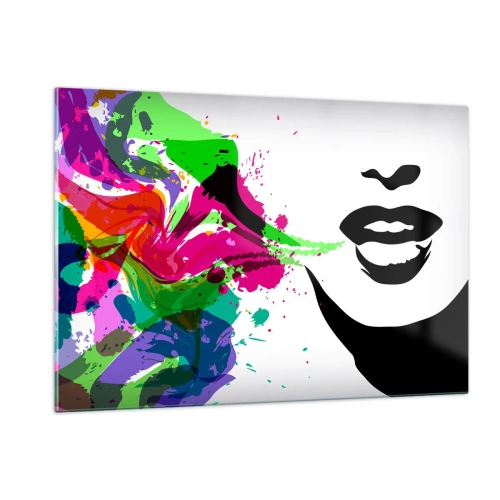 Obraz na skle - Vyprávění v barvách duhy - 120x80 cm