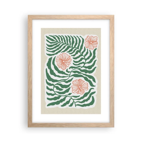 Plakát v rámu světlý dub - Rozkvetlé v zeleni - 30x40 cm