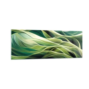 Obraz na skle - Abstraktní hra na zelenou - 140x50 cm
