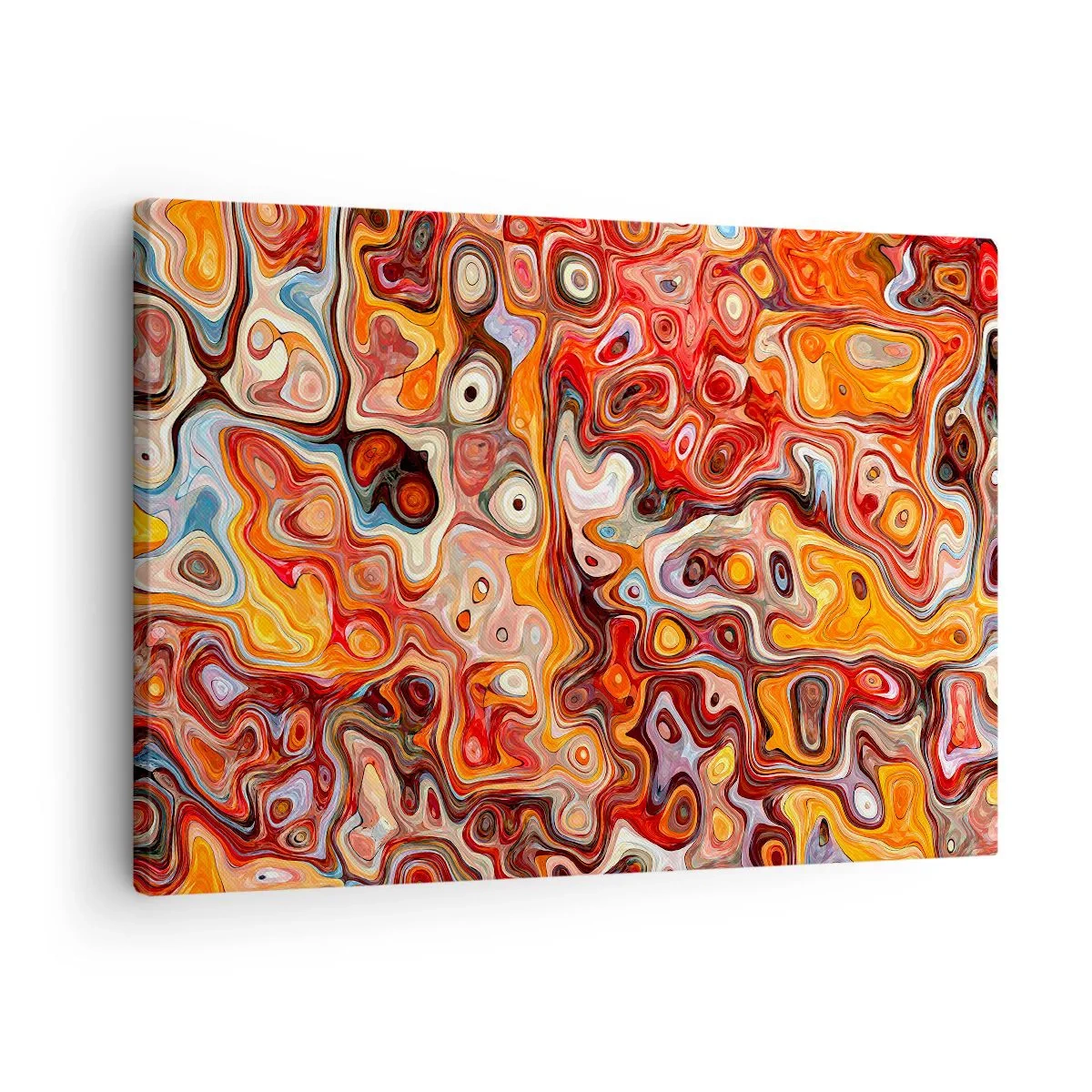 Obraz na plátně - Abstraktní kompozice v teplých odstínech červené, oranžové a žluté. - 70x50cm - Kdyby se ořechy rozpouštěly v medu - Moderní nástěnná dekorace do obývacího pokoje a ložnice ARTTOR