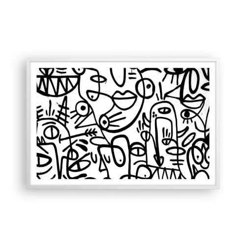 Plakát v bílém rámu - Tváře a přeludy - 91x61 cm