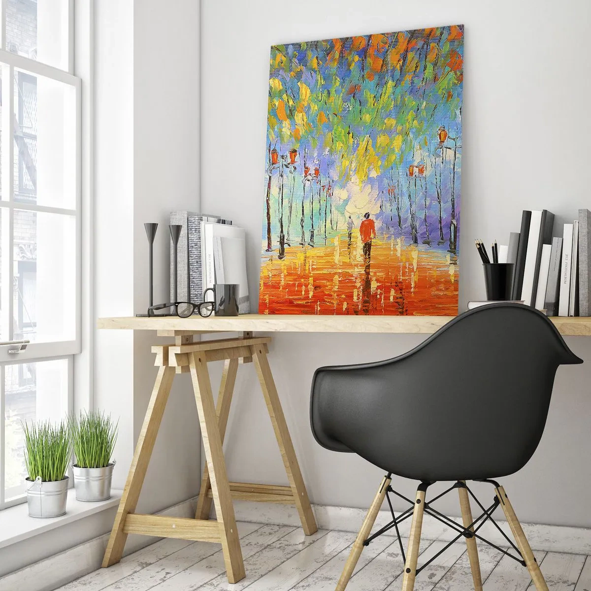 Obraz na skle - Noční píseň deště - 50x70 cm
