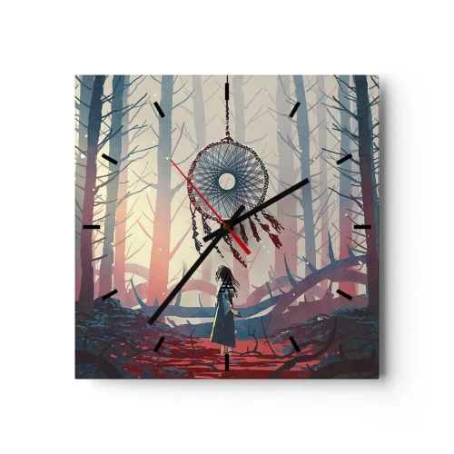 Nástěnné hodiny - Tajný rituál štěstí - 30x30 cm