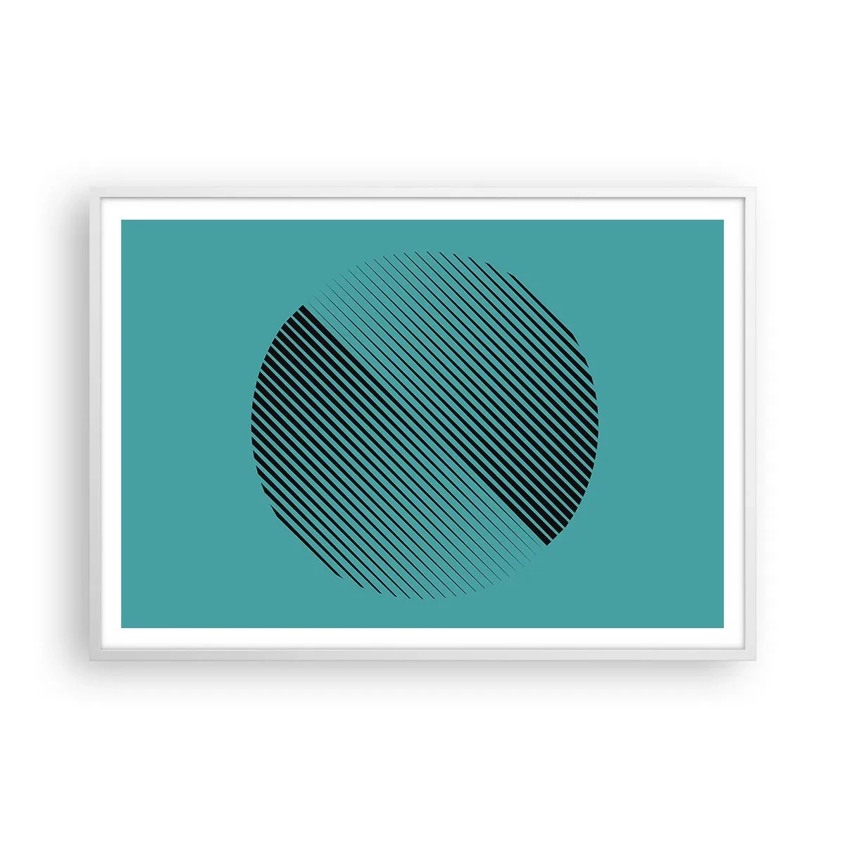 Plakát v bílém rámu - Kruh – geometrická variace - 100x70 cm