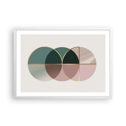 Plakát v bílém rámu - Kruhy… - 70x50 cm
