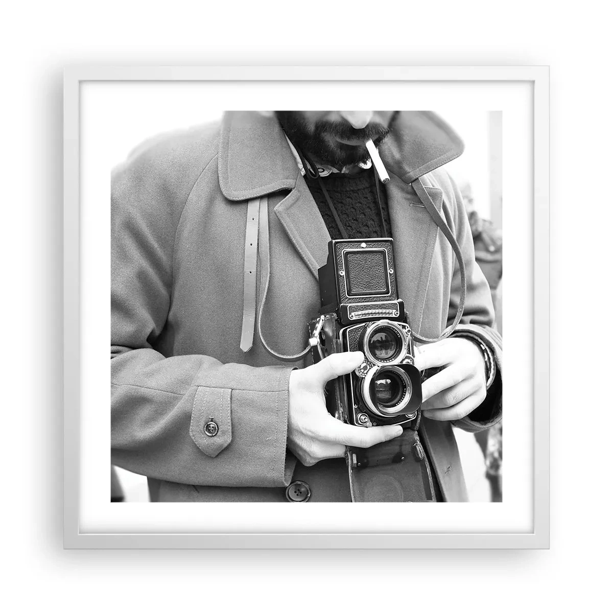 Plakát v bílém rámu - V retro stylu - 50x50 cm