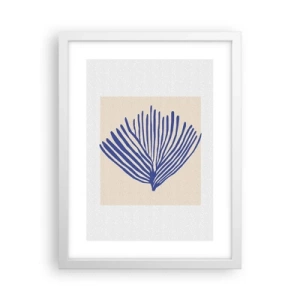 Plakát v bílém rámu - Modrý vějíř - 30x40 cm
